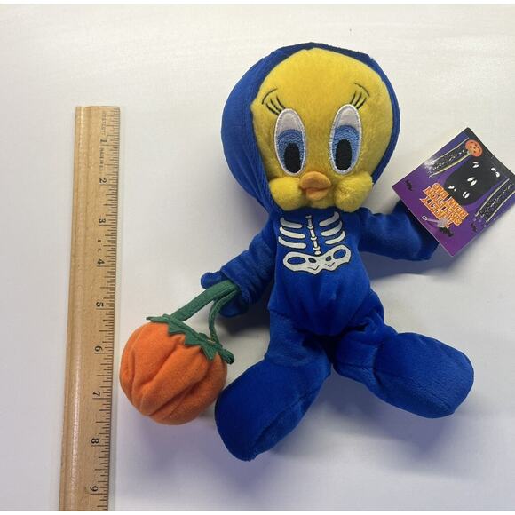 1999 Warner Bros Studio Store Skeleton Tweety Bird Mini Bean Bag-Beanie - Picture 6 of 7